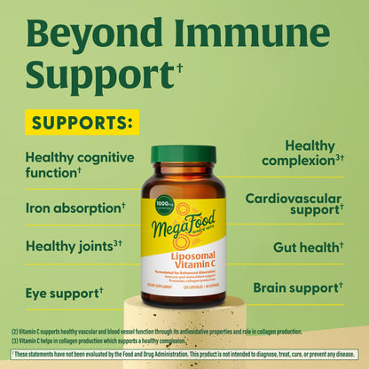 MegaFood Liposomal Vitamin C 1000mg | Immune Support & Collagen