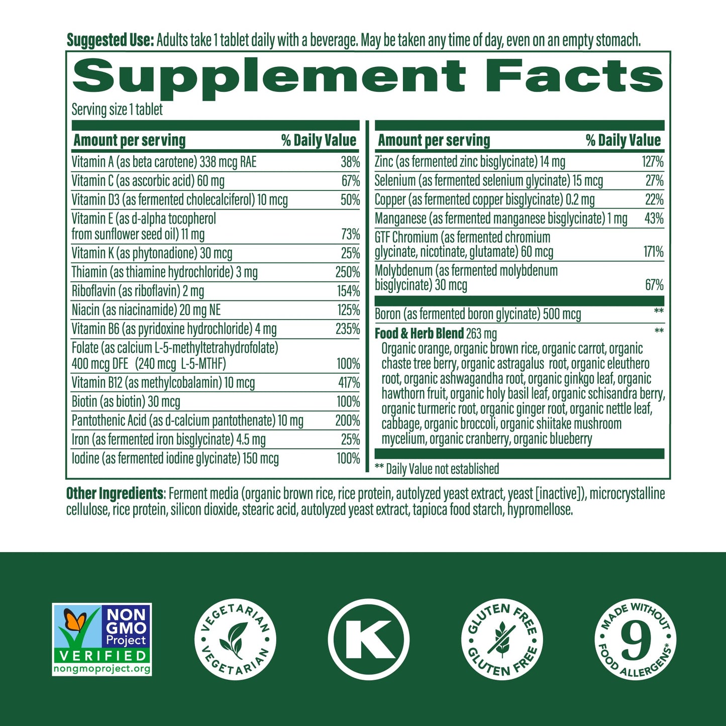 MegaFood Women's 40+ One Daily Multivitamin – Immune Support, Bone Health, Non-GMO, Vegetarian | 30 Tabs