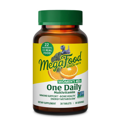 MegaFood Women's 40+ One Daily Multivitamin – Immune Support, Bone Health, Non-GMO, Vegetarian | 30 Tabs