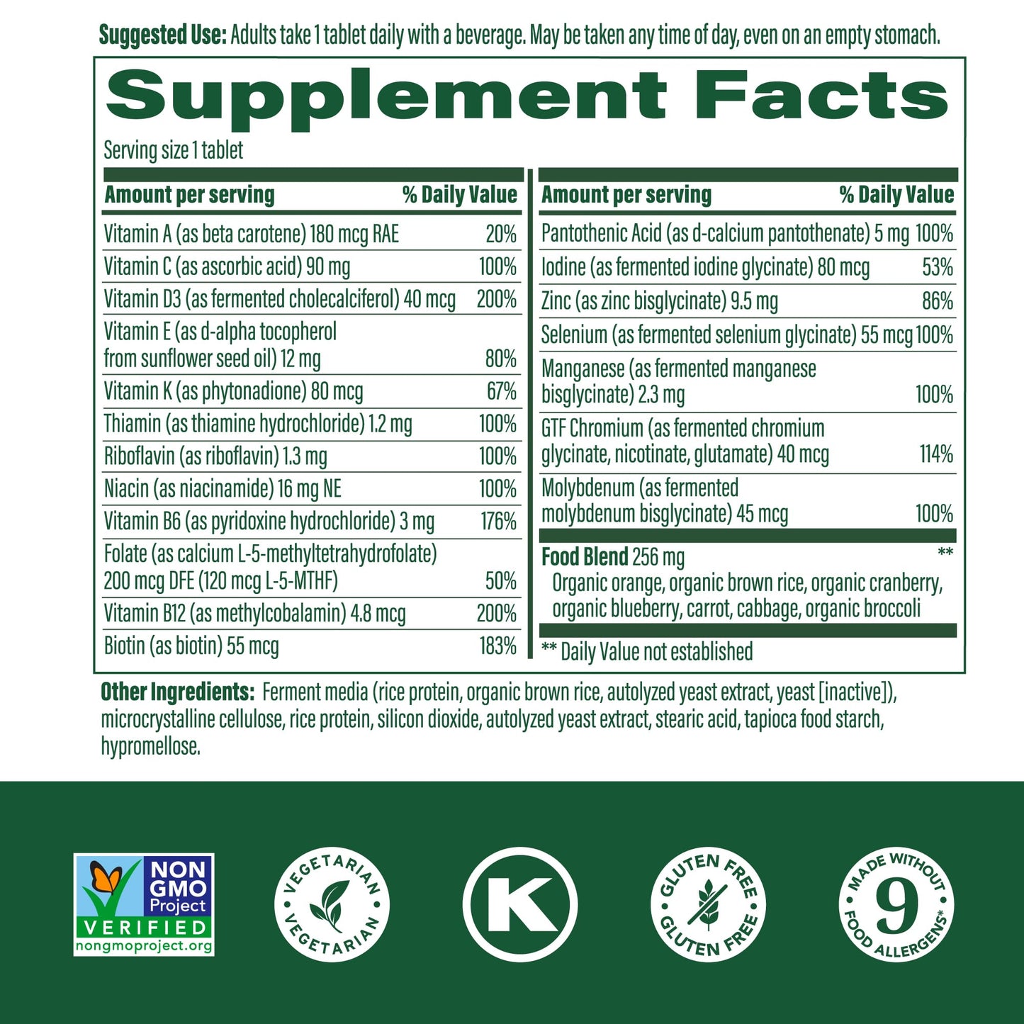 MegaFood Women's 55+ One Daily Multivitamin – Real Food Formula with Vitamins A, C, D3 & E | 60 Tabs