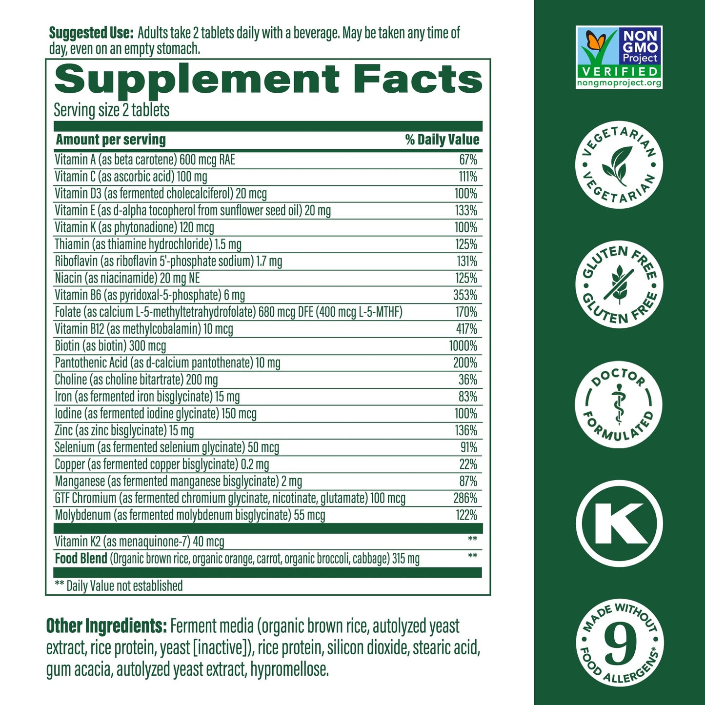 MegaFood Women's Advanced Multivitamin - Doctor-Formulated with Iron, Choline, Vitamin D, C & Zinc | Immune Support & Brain Health | Non-GMO & Vegetarian | 60 Tabs (30 Servings)