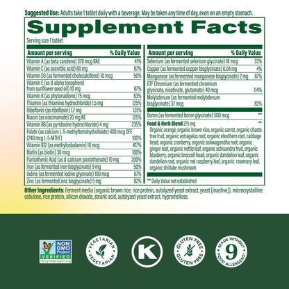 MegaFood Women’s Multivitamin One Daily – Vegetarian, Gluten Free, Iron & B Vitamins – 90 Tablets