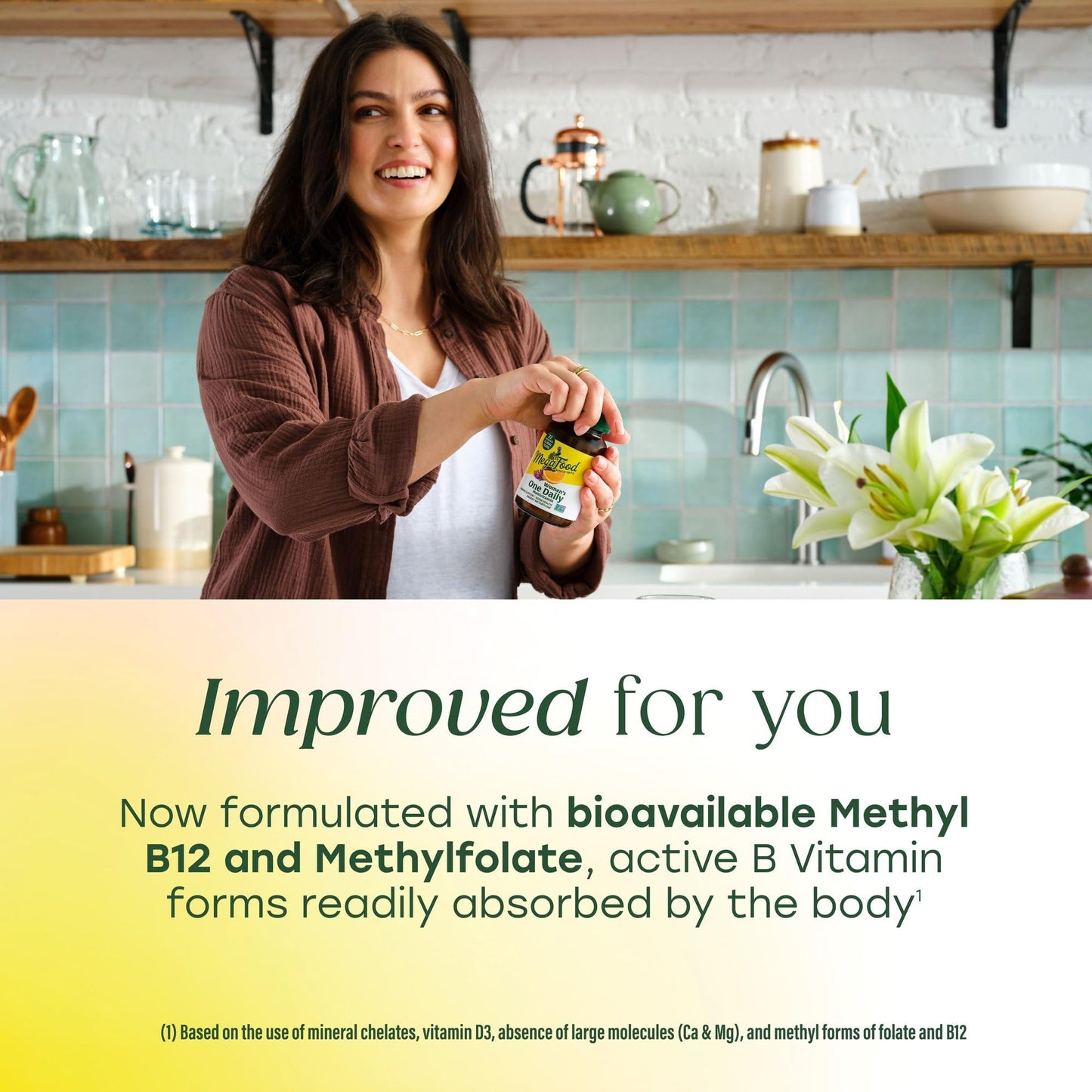 MegaFood Womens Multivitamin One Daily – Vegetarian, Gluten-Free, Iron, Vitamin C & D3, 60 Tablets
