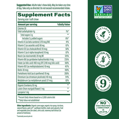 MegaFood Women's One Daily Multivitamin Soft Chews – Mixed Berry, 30 Chews, Non-GMO, Vegetarian