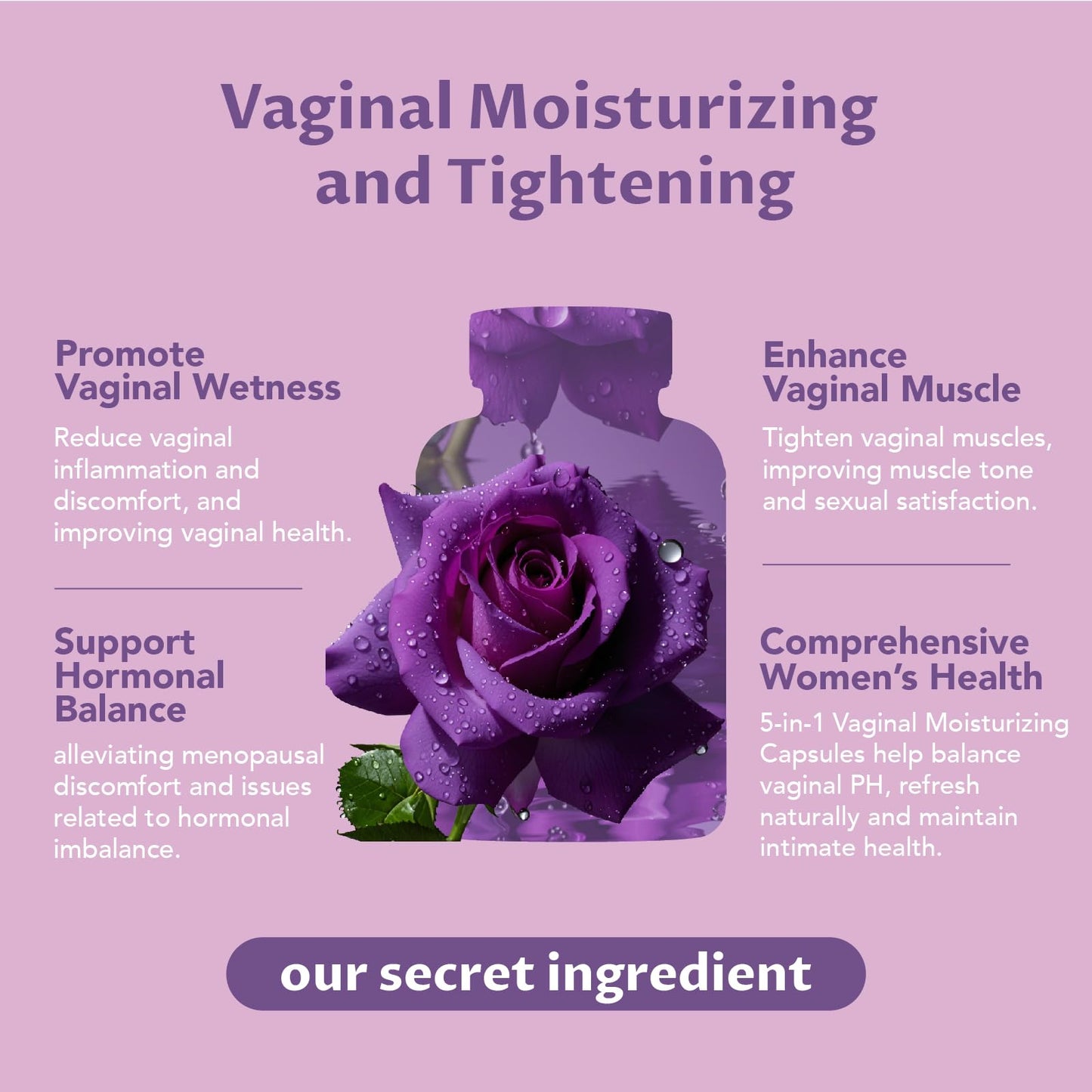 MEGNETA Vaginal Tightening Capsules – Kacip Fatimah, Manjakani & Slippery Elm | 60 Vegan Capsules