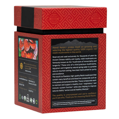 Mehdi Reishi Organic Mushroom Extract Fruiting-Body Powder – 35% Beta-Glucan, 100% Pure – 30 Servings