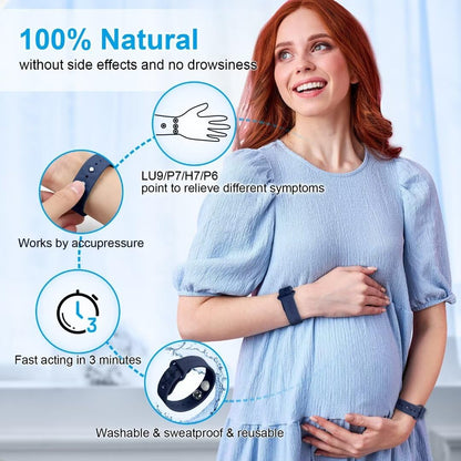 MEIYYJ Morning Sickness Relief Wristbands – Motion Sickness & Travel Nausea Bands (Dark Blue)