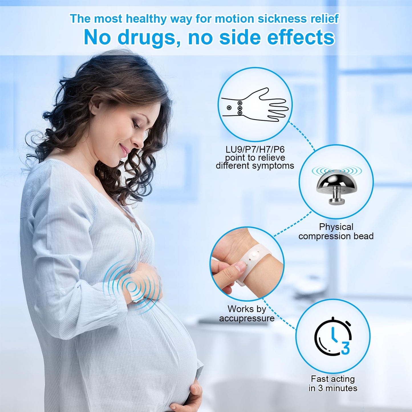 MEIYYJ Motion Sickness Bands | Sea Wristbands for Travel, Pregnancy, and Family