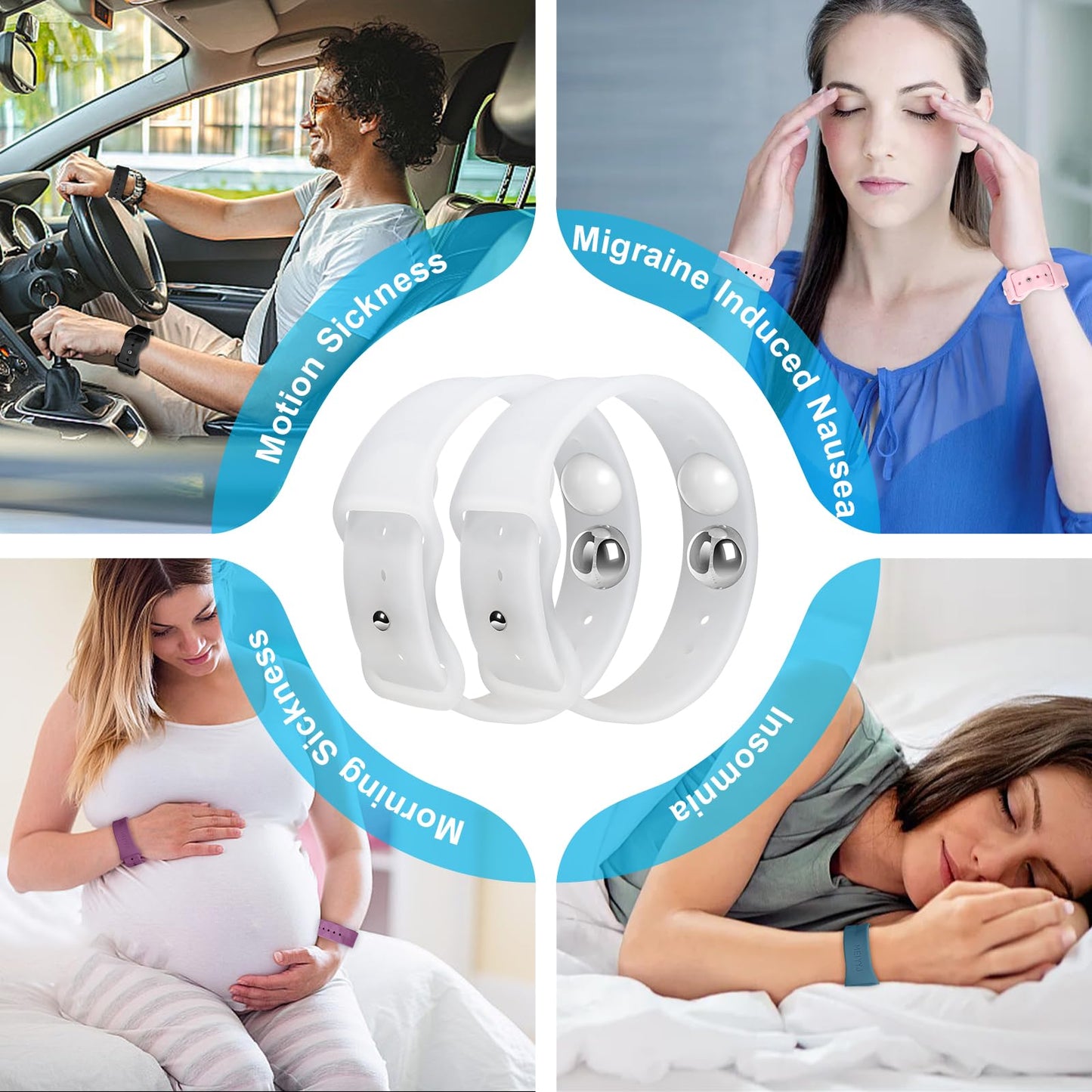 MEIYYJ Motion Sickness Bands | Sea Wristbands for Travel, Pregnancy, and Family