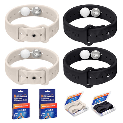MEIYYJ Motion Sickness Bands – Sea Wristbands for Travel (Adults & Kids)