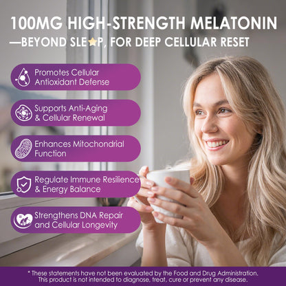Melatonin 100mg Liposomal – Antioxidant & Cognitive Health, 75 Softgels