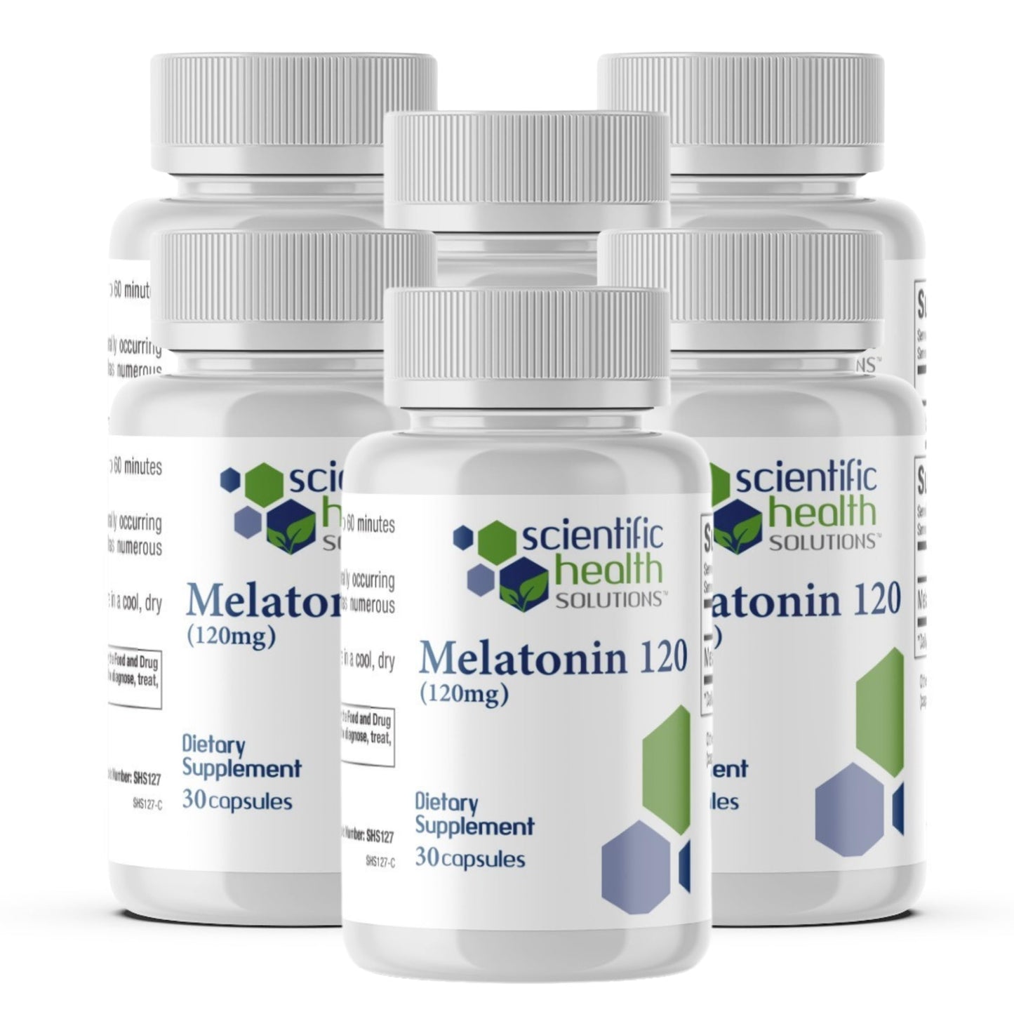Scientific Health Solutions Melatonin 120mg | Single-Dose Melatonin in Easy-to-Swallow Capsules | Vegan, Non-GMO & Gluten-Free | US-Made Extra Strength Melatonin (6-Pack)