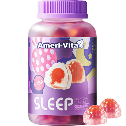 Melatonin Gummies 1.5mg for Adults – Extra Strength Sleep Support with GABA, Magnesium, Ashwagandha, Lemon Balm & Chamomile (Strawberry)