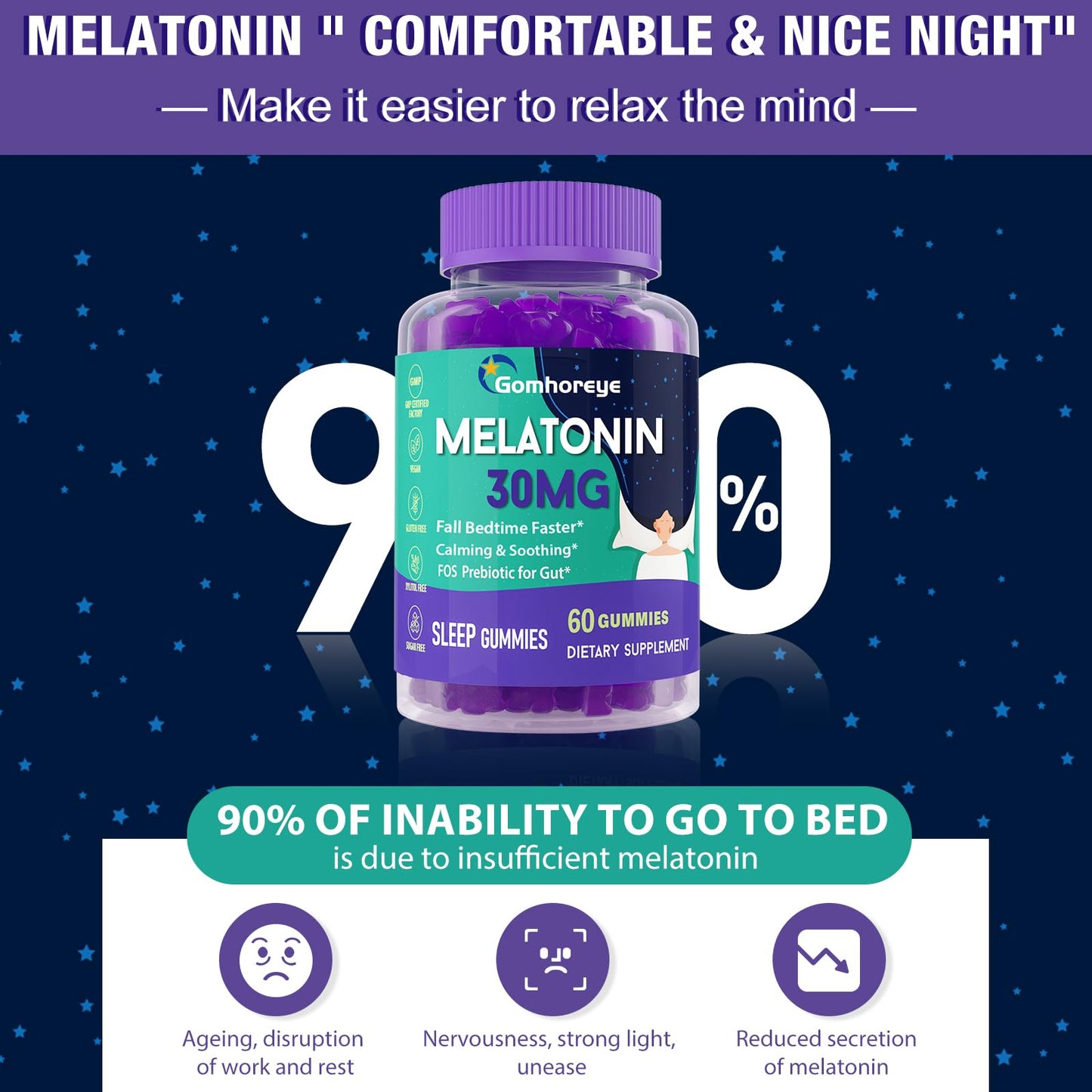 Melatonin Gummies 30mg for Adults - Maximum Strength, Sugar Free, 120 Servings