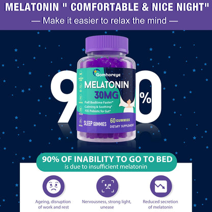 Melatonin Gummies 30mg for Adults - Maximum Strength, Sugar Free, 120 Servings