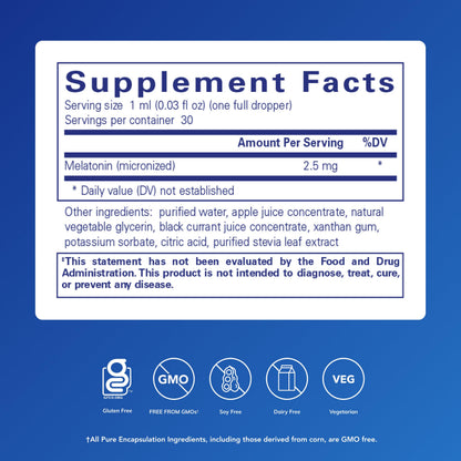 Pure Encapsulations Melatonin Liquid – Hypoallergenic Sleep Support | 1 fl oz