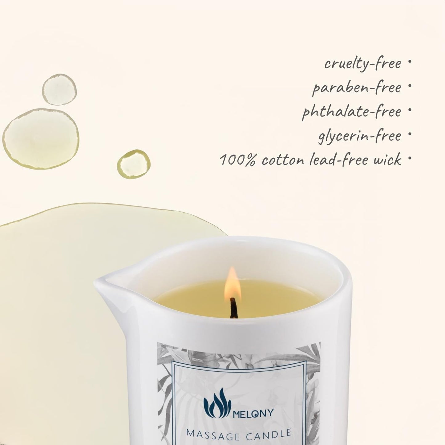 MELONY Lavender Massage Candle – 8.1oz Massage Oil & Lotion