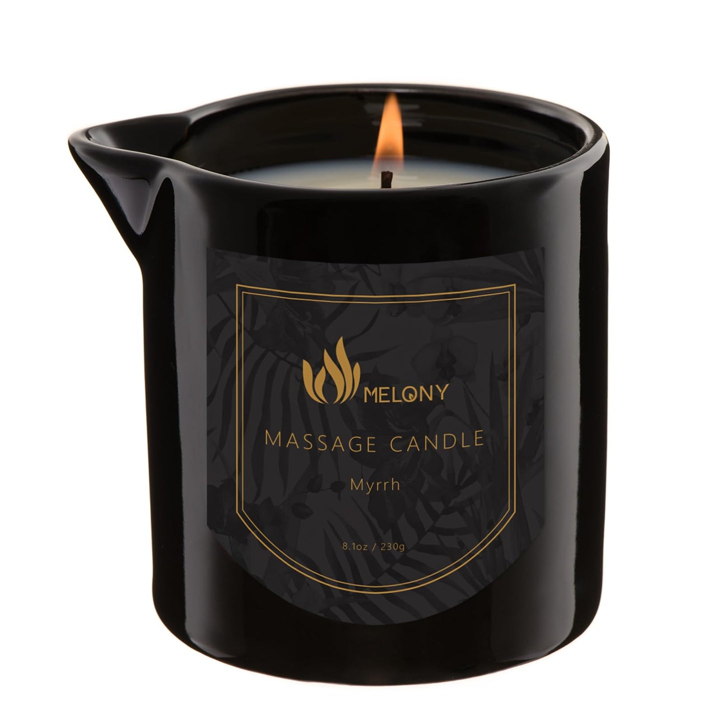 MELONY Massage Oil Candle - 8.1 oz | Pure Relaxation, 4-in-1 Home Spa Candle (Myrrh)