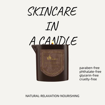 Melony Massage Oil Candle – Bourbon & Caramel, 8.1 oz | Home Spa Gift