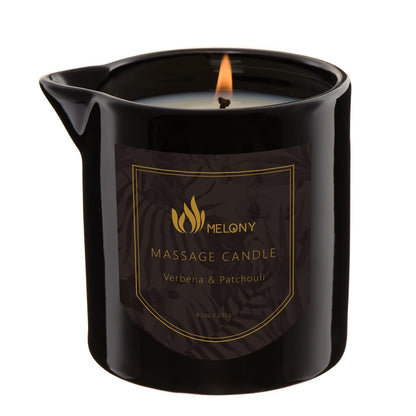 MELONY Massage Oil Candle - Verbena & Patchouli, 8.1 oz