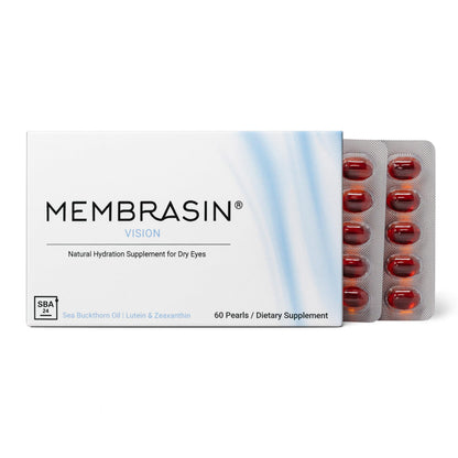 Membrasin Vision Supplement – Omega 3-6-7-9 with Sea Buckthorn, Lutein & Zeaxanthin | Eye Hydration & Blue Light Protection – Vegan Softgels (60 Capsules)