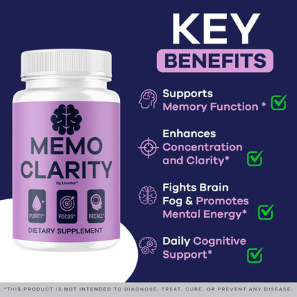 (3 Pack) Memo Clarity Capsules - Advanced Natural Supplement, 180 Capsules