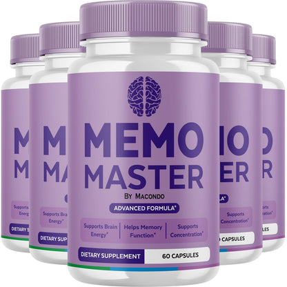 (5 Pack) Memo Master Capsules – Premium Memory Support (300 Capsules, 5 Months)