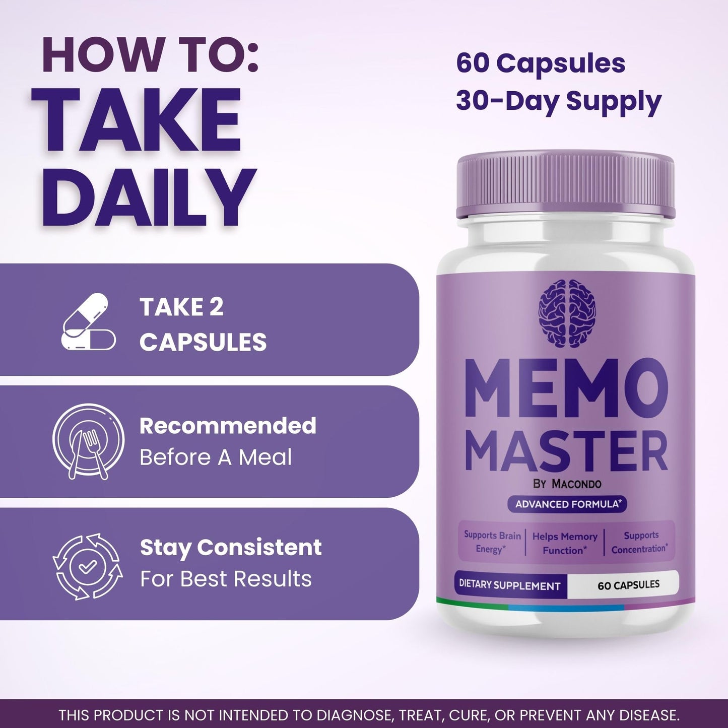 (5 Pack) Memo Master Capsules – Premium Memory Support (300 Capsules, 5 Months)