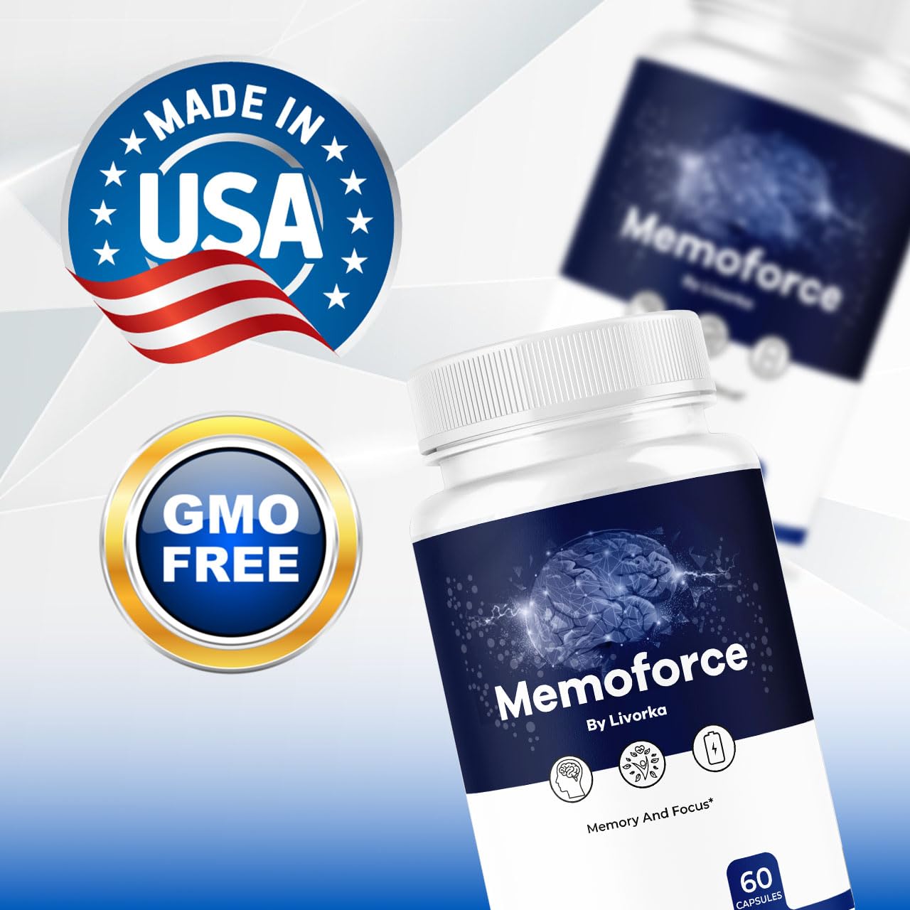 (3 Pack) Memoforce Brain Supplement – Premium Formula, 180 Capsules, 3 Months