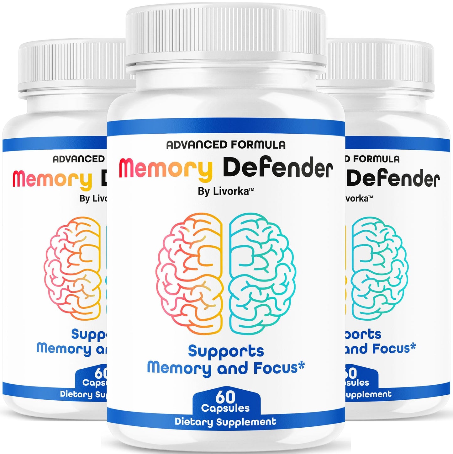 (3 Pack) Memory Defender Capsules – Brain Support Pills & Daily Wellness