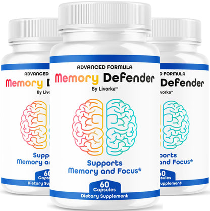 (3 Pack) Memory Defender Capsules – Brain Support Pills & Daily Wellness
