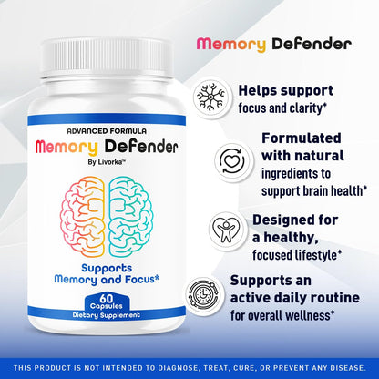 (3 Pack) Memory Defender Capsules – Brain Support Pills & Daily Wellness