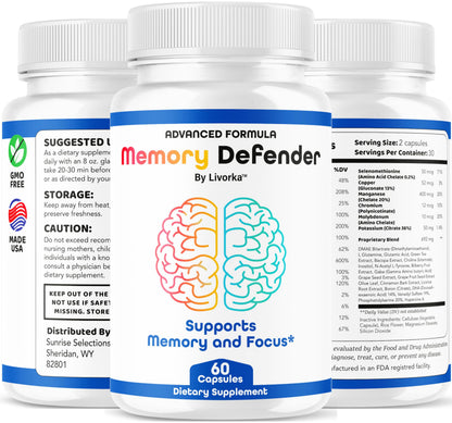 (3 Pack) Memory Defender Capsules – Brain Support Pills & Daily Wellness