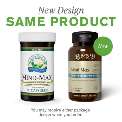 Nature's Sunshine Mind-Max 90 Capsules | Brain Support & Circulation