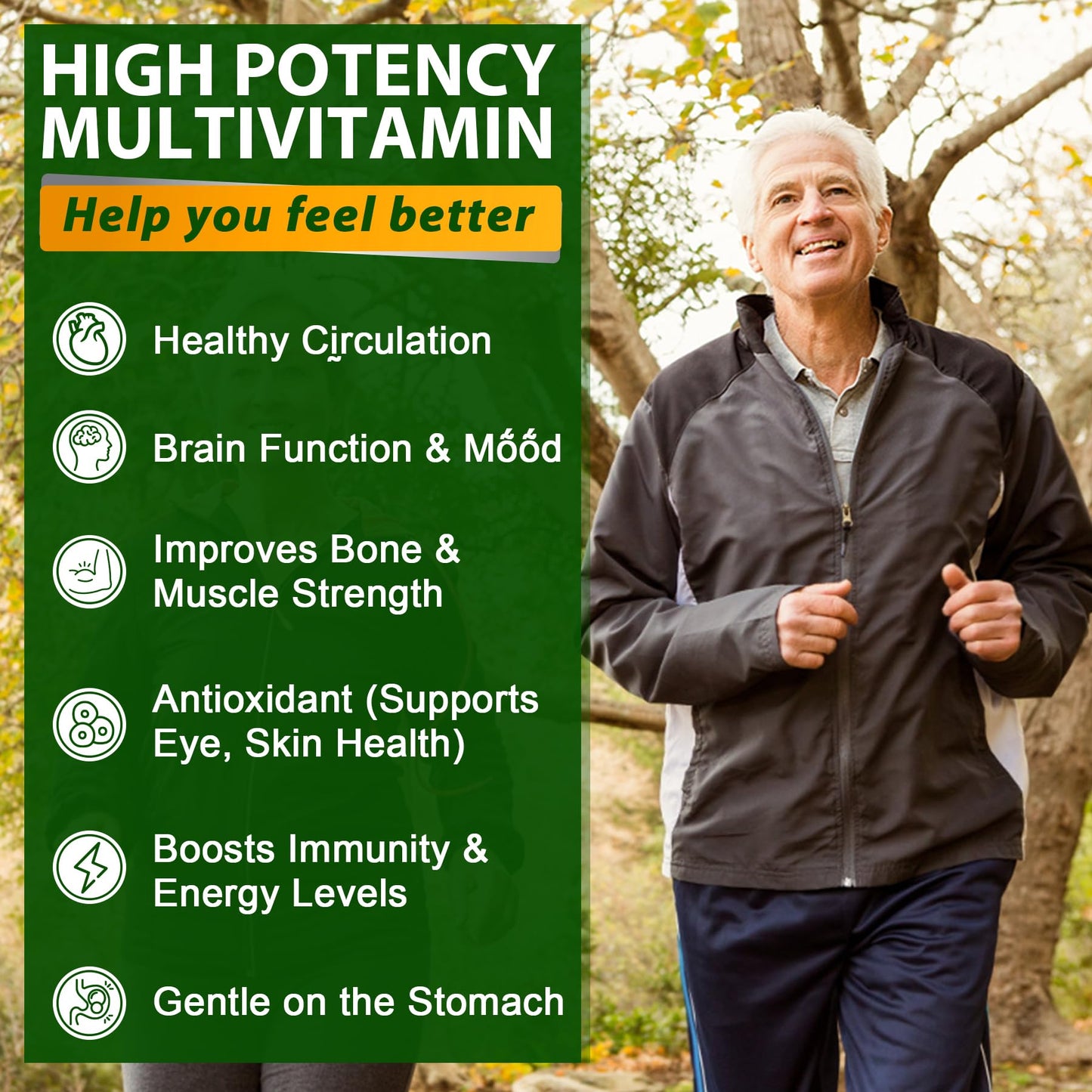 Men 50+ Sugar Free Multivitamin Gummies with Omega-3 CoQ10 D3K2 - 60 ct
