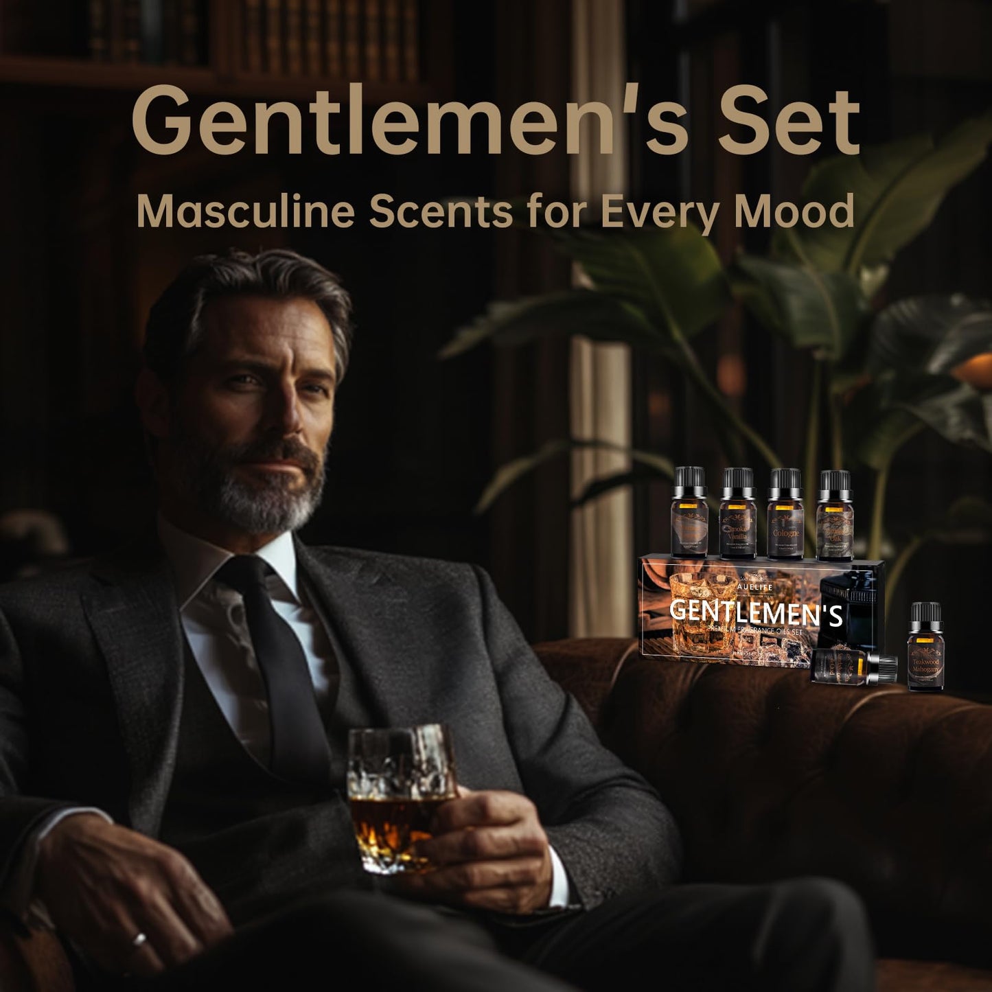 Men Essential Oils Set – 6 Premium Fragrance Oils for Diffusers, Candles & Aromatherapy | Gift Set for Men