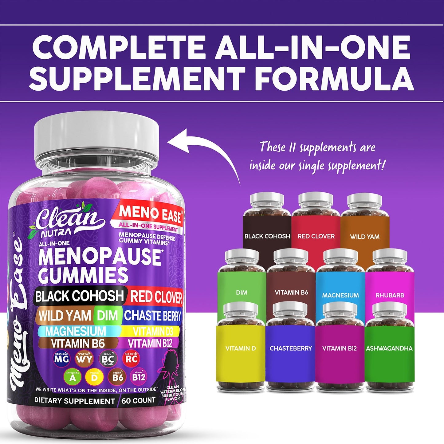 Meno Ease Menopause Gummies – Hormone Balance & Relief for Women | Clean Nutra