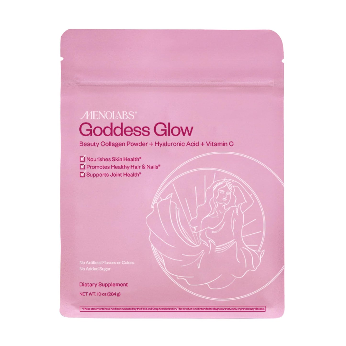 MENOLABS Goddess Glow Collagen Peptides Powder – Type I & III, 14 Servings, Unflavored
