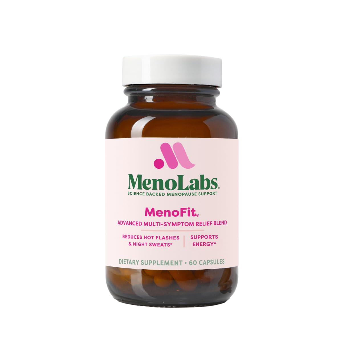 MENOLABS MenoFit: Menopause Probiotic | 60 Capsules for Gut Health, Hot Flashes & Energy