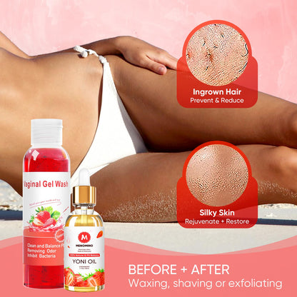 Menomino Feminine Wash, Yoni Bar & Yoni Oil for Women – pH Balanced Intimate Care Set