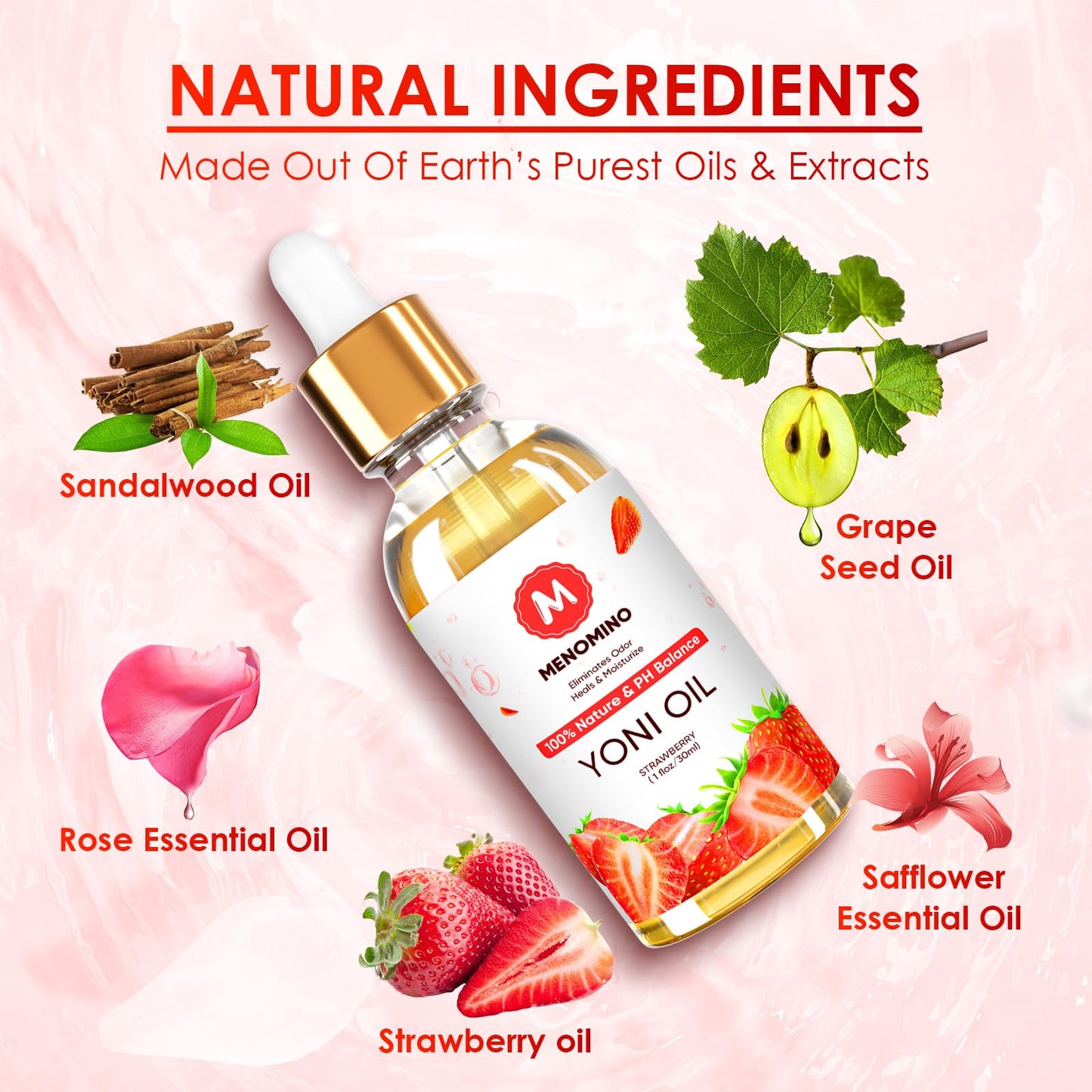 MENOMINO Rose Yoni Oil 2-Pack — Organic Feminine Oil, pH Balanced