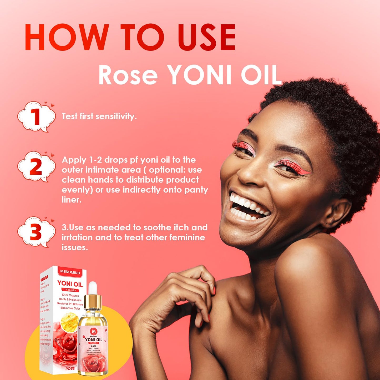 MENOMINO Rose Yoni Oil 2-Pack — Organic Feminine Oil, pH Balanced