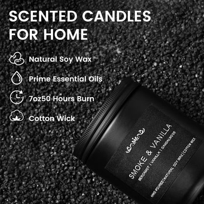 Scented Candles for Men — 6-Pack, 42oz, 300 Hours Burn Time