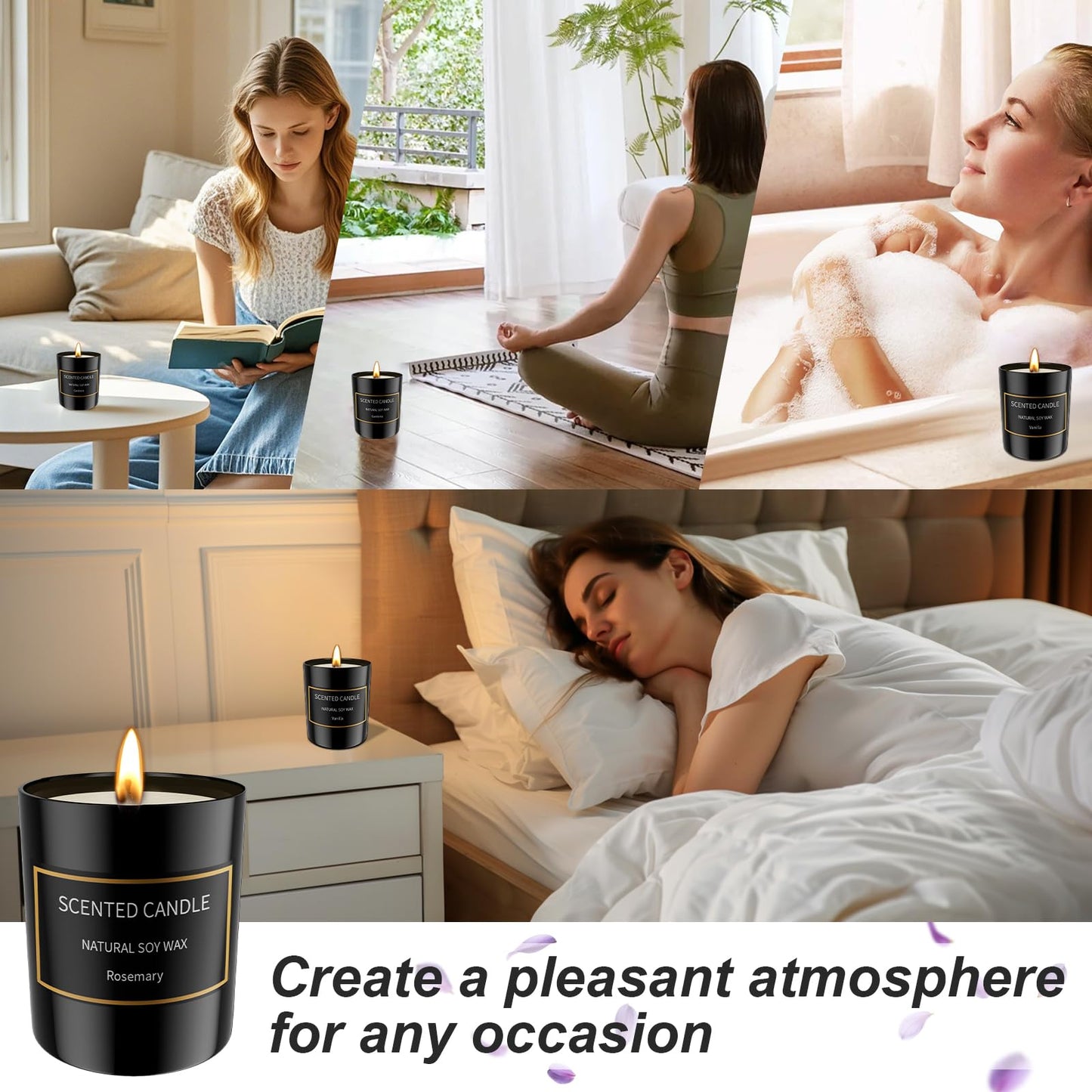 8 Pack Scented Candles Set for Men - Aromatherapy Soy Candles Gift Set