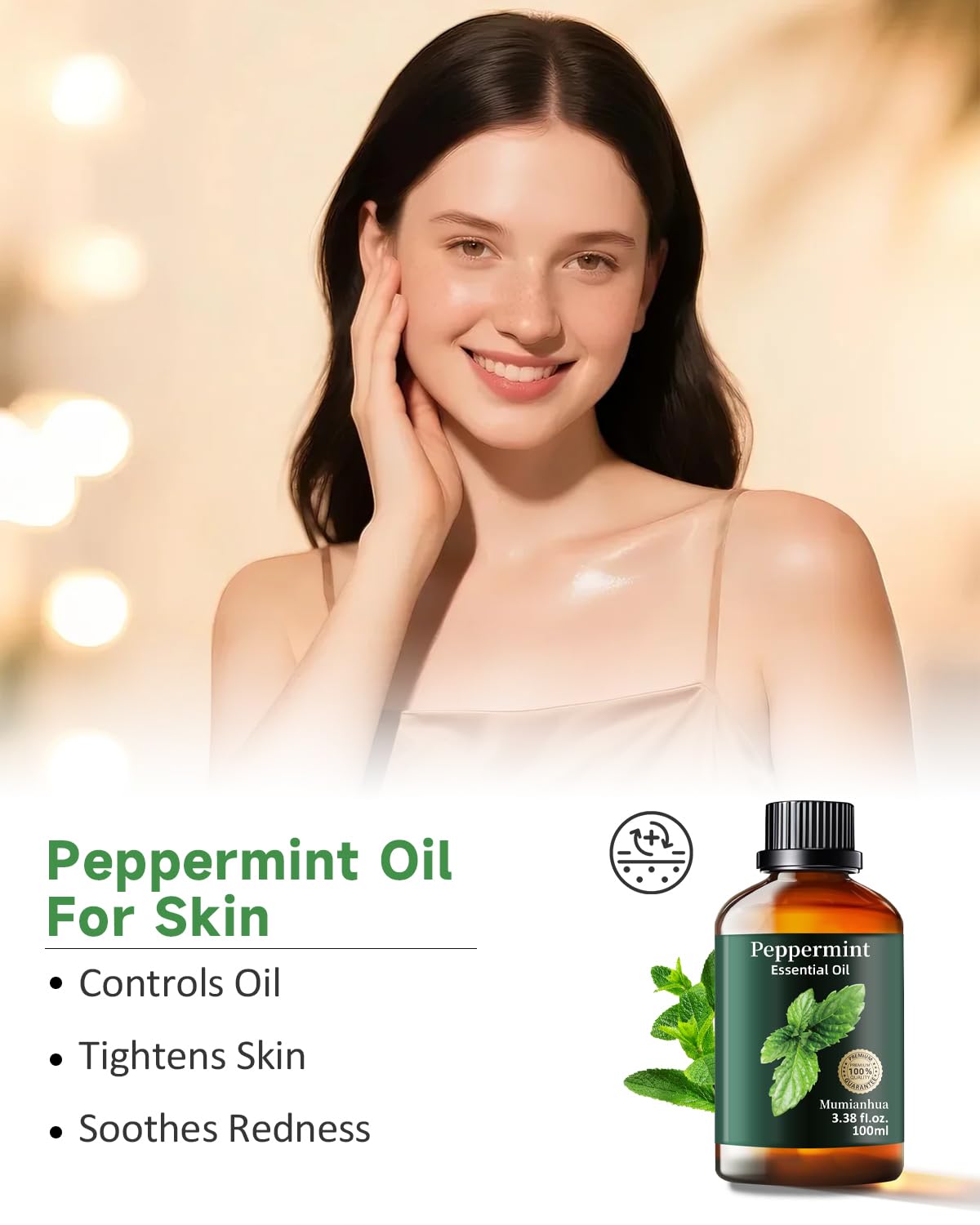 Peppermint Essential Oil – Pure Natural Peppermint Oil for Diffuser, Aromatherapy (3.38 fl oz)