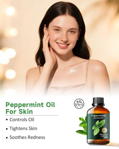 Peppermint Essential Oil – Pure Natural Peppermint Oil for Diffuser, Aromatherapy (3.38 fl oz)