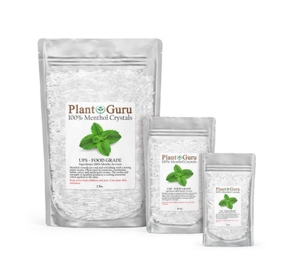 Menthol Crystals 4 oz – Mentha Arvensis 100% Pure Natural USP Food Grade for Cosmetics, Balms, Salves, Creams & Soap Making