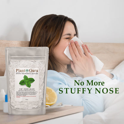Menthol Crystals 4 oz – Mentha Arvensis 100% Pure Natural USP Food Grade for Cosmetics, Balms, Salves, Creams & Soap Making