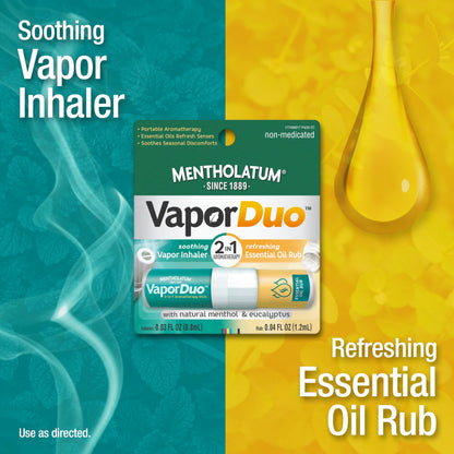Mentholatum Vaporduo – 2-in-1 Aromatherapy Stick (1 Pack)