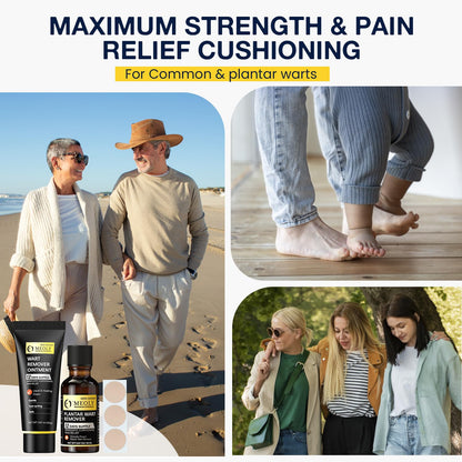 MEOLY Plantar Wart Remover Set - Maximum Strength Salicylic Acid, 12 Thick Cushioning Pads